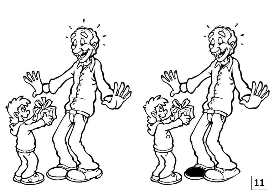 Coloring page spot the difference - fathers day