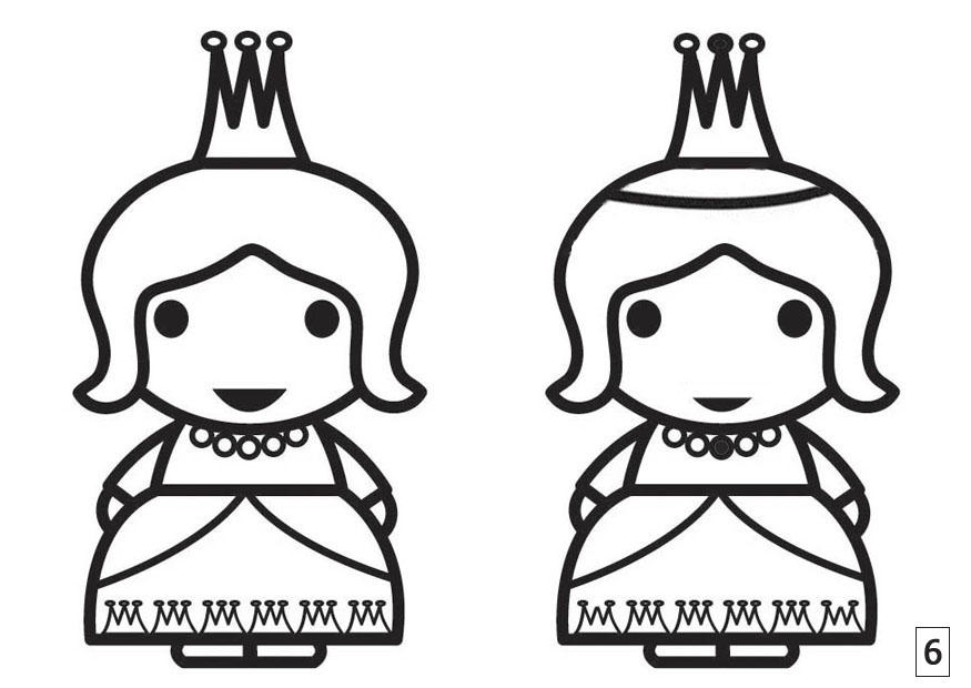 Coloring page spot the difference - princess