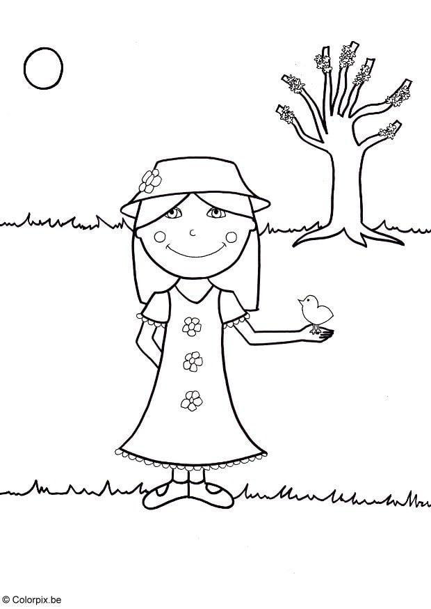 Coloring page spring