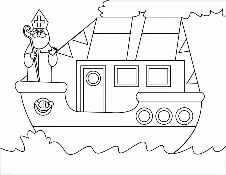 Coloring page steamboat