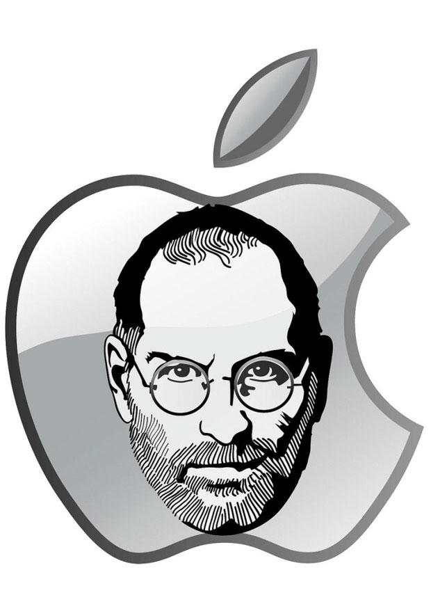 Coloring page steve jobs - apple