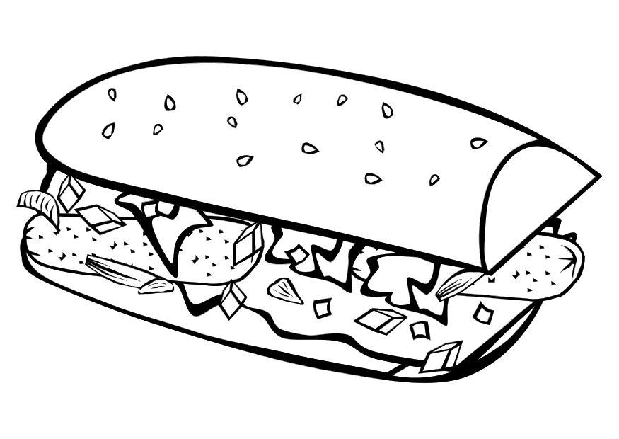 Coloring page sub sandwich