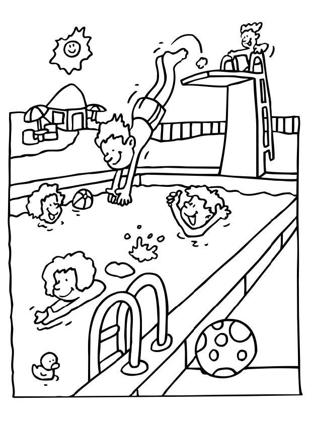 Coloring page swimming