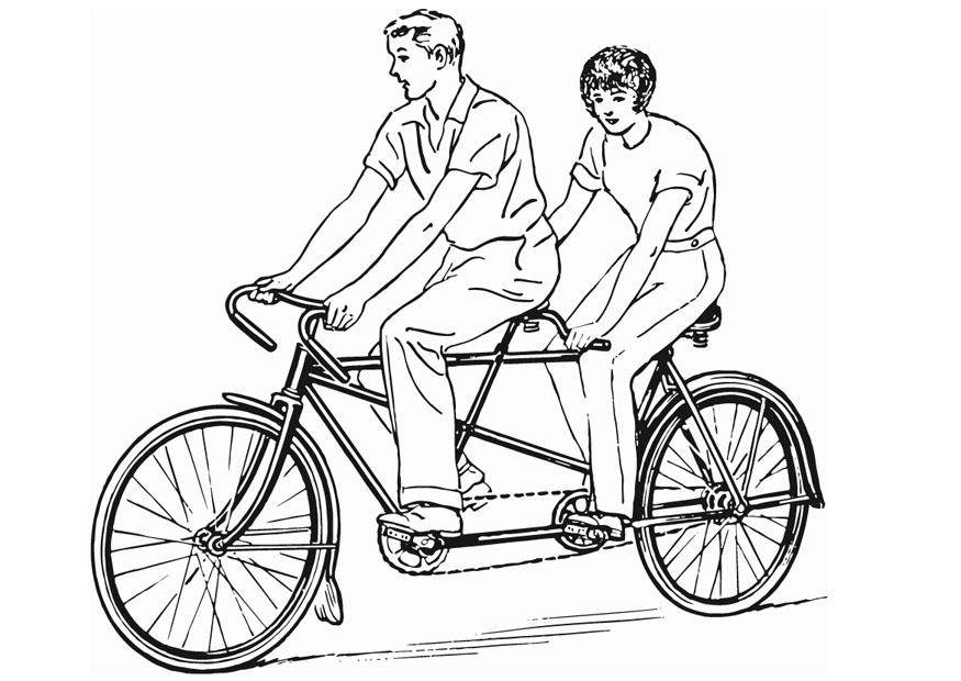 Coloring page tandem