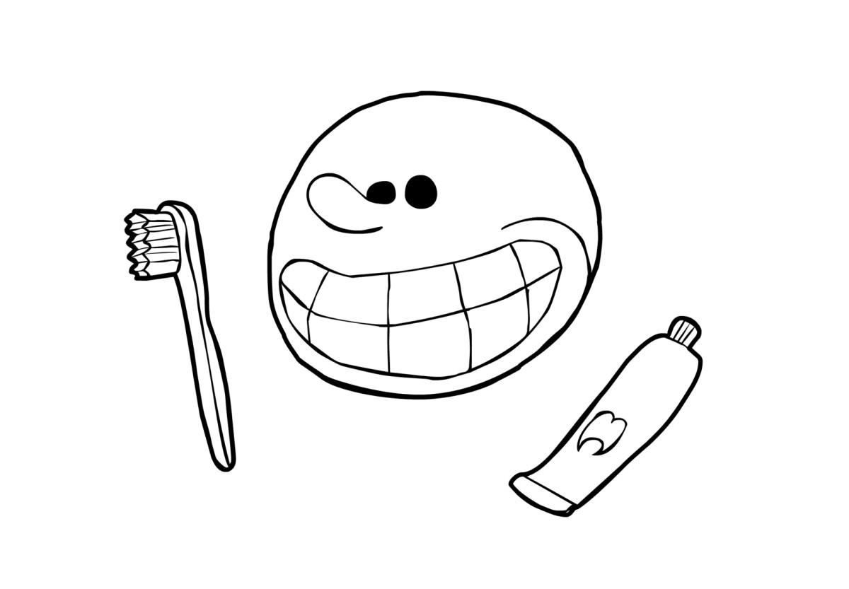 Coloring page teeth cleaning