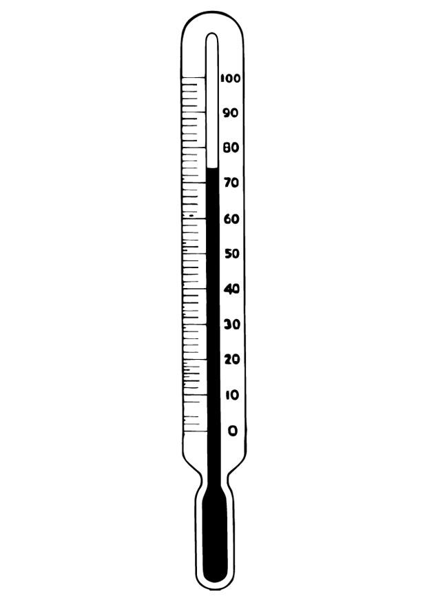 Coloring page temperature-thermometer