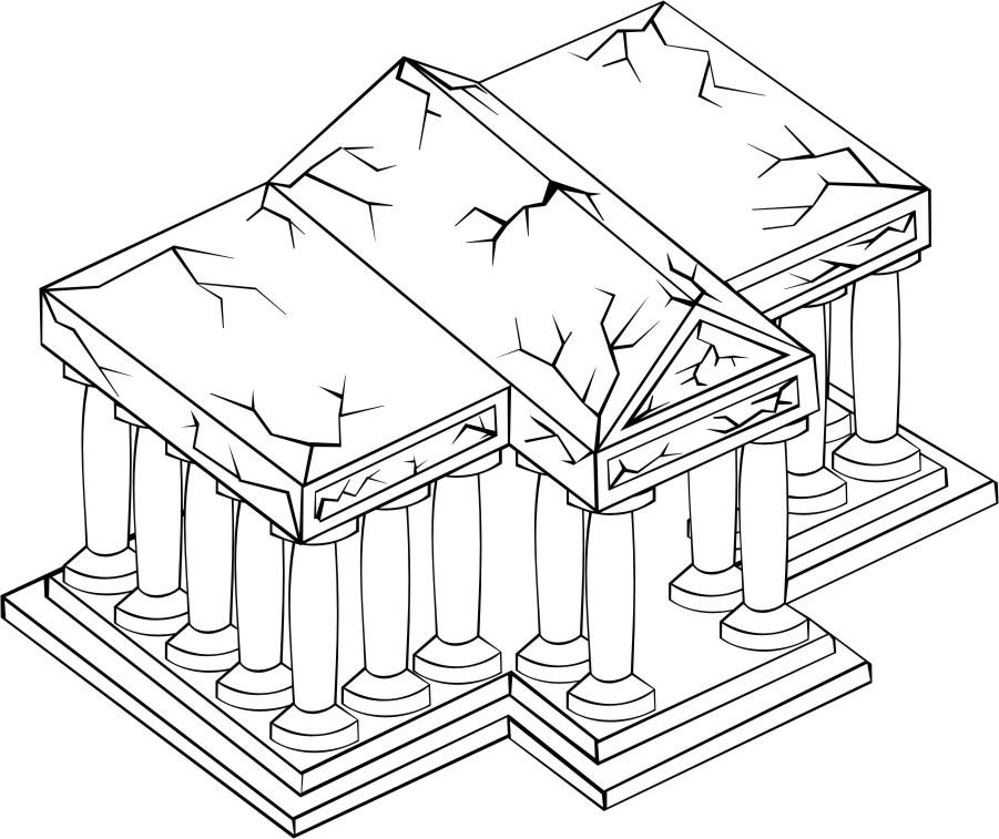 Coloring page temple