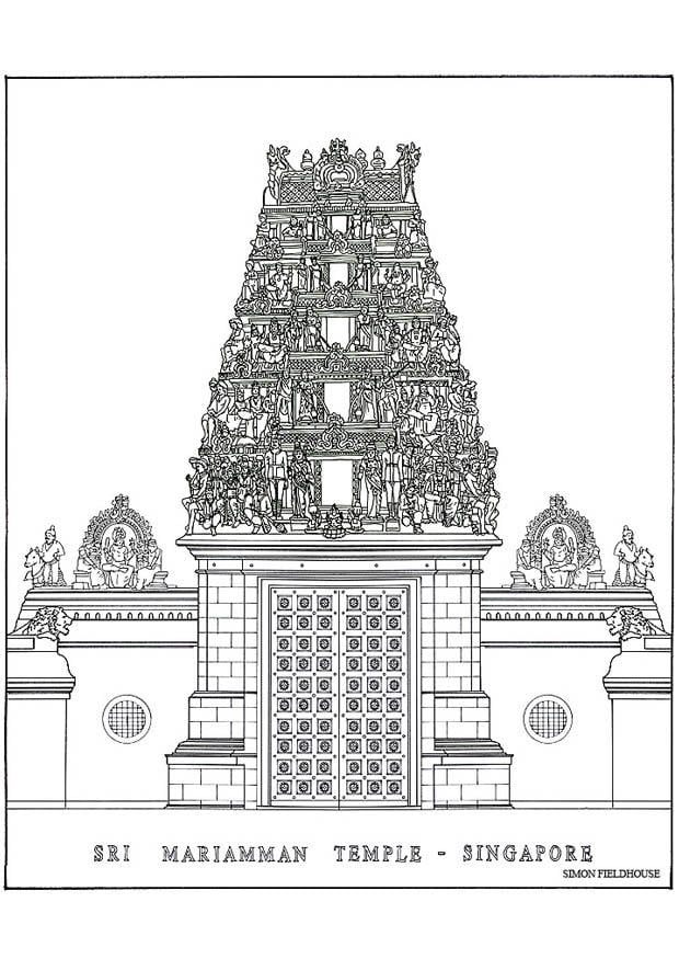 Coloring page temple