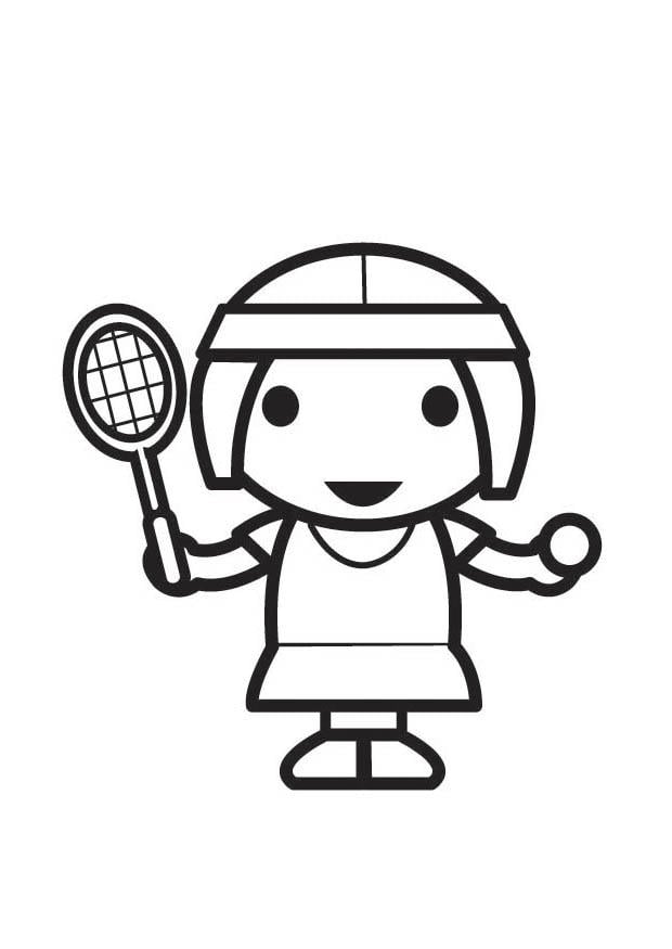 Coloring page tennis player