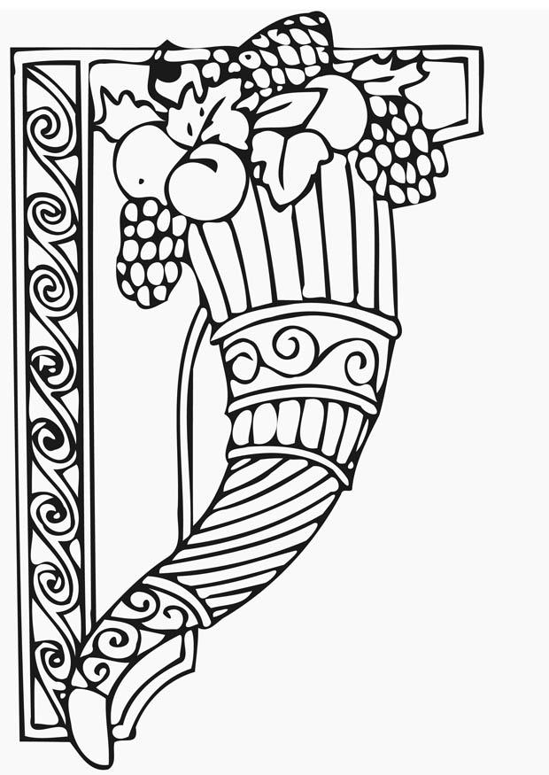 Coloring page thanksgiving cornucopia