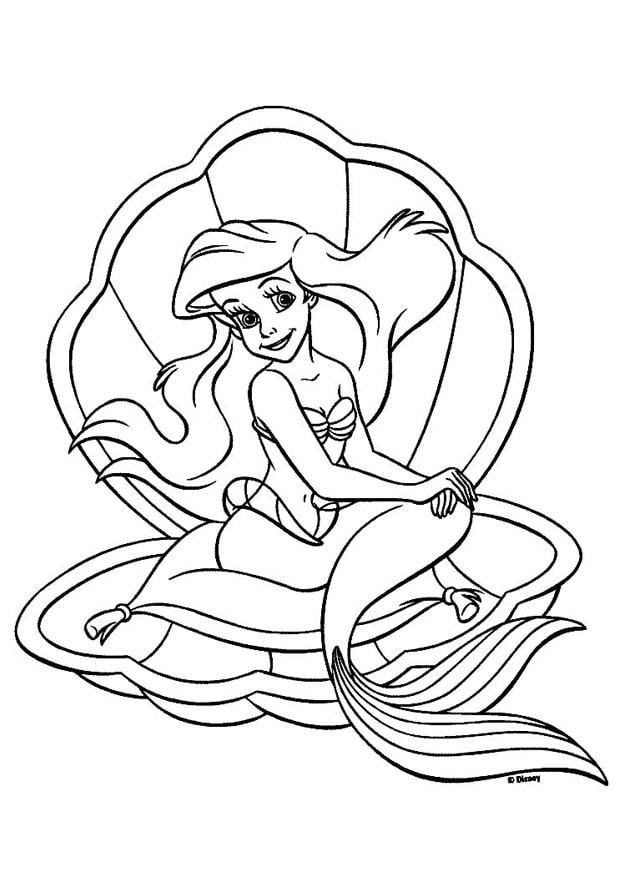 Coloring page the little mermaid - ariel