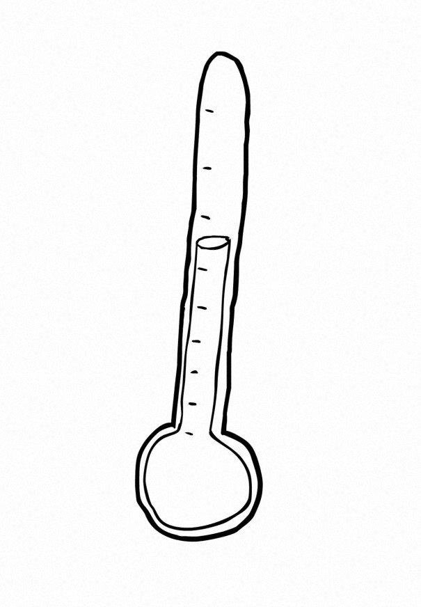 Coloring page thermometer