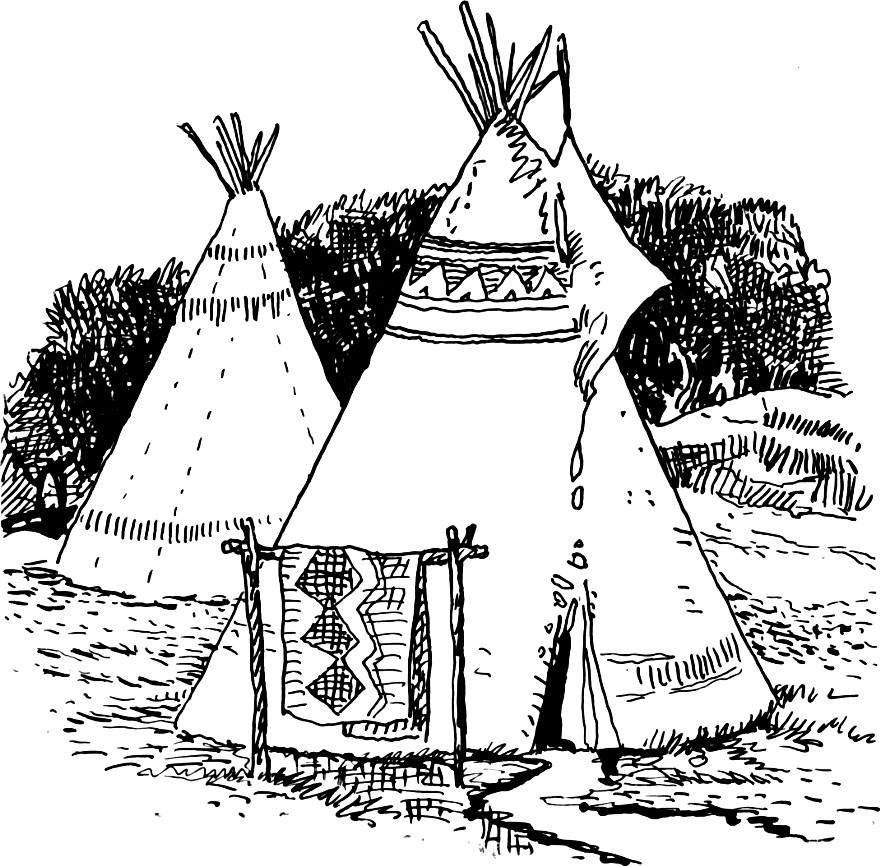 Coloring page tipi