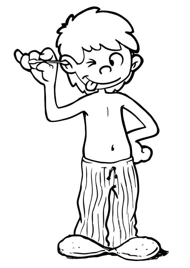 Coloring page to clean ones ears