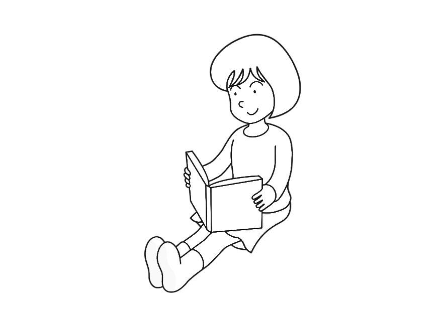 Coloring page to read a book