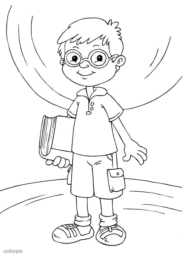 Coloring page to wear glasses