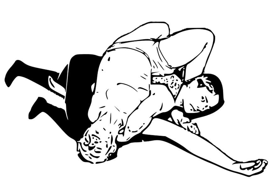 Coloring page to wrestle