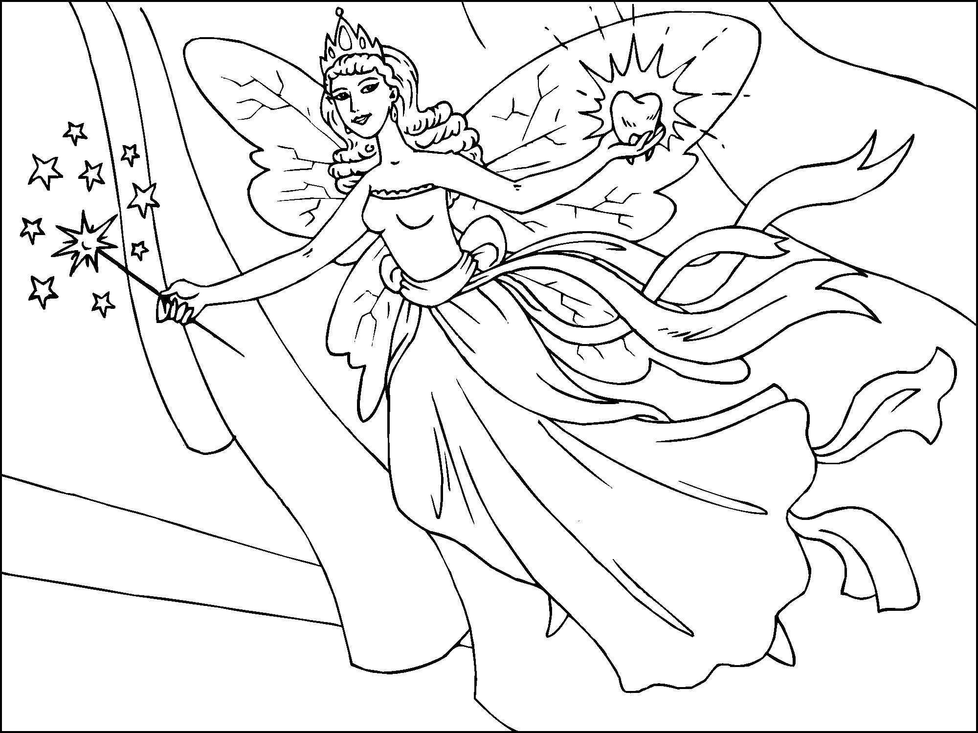 Coloring page tooth fairy