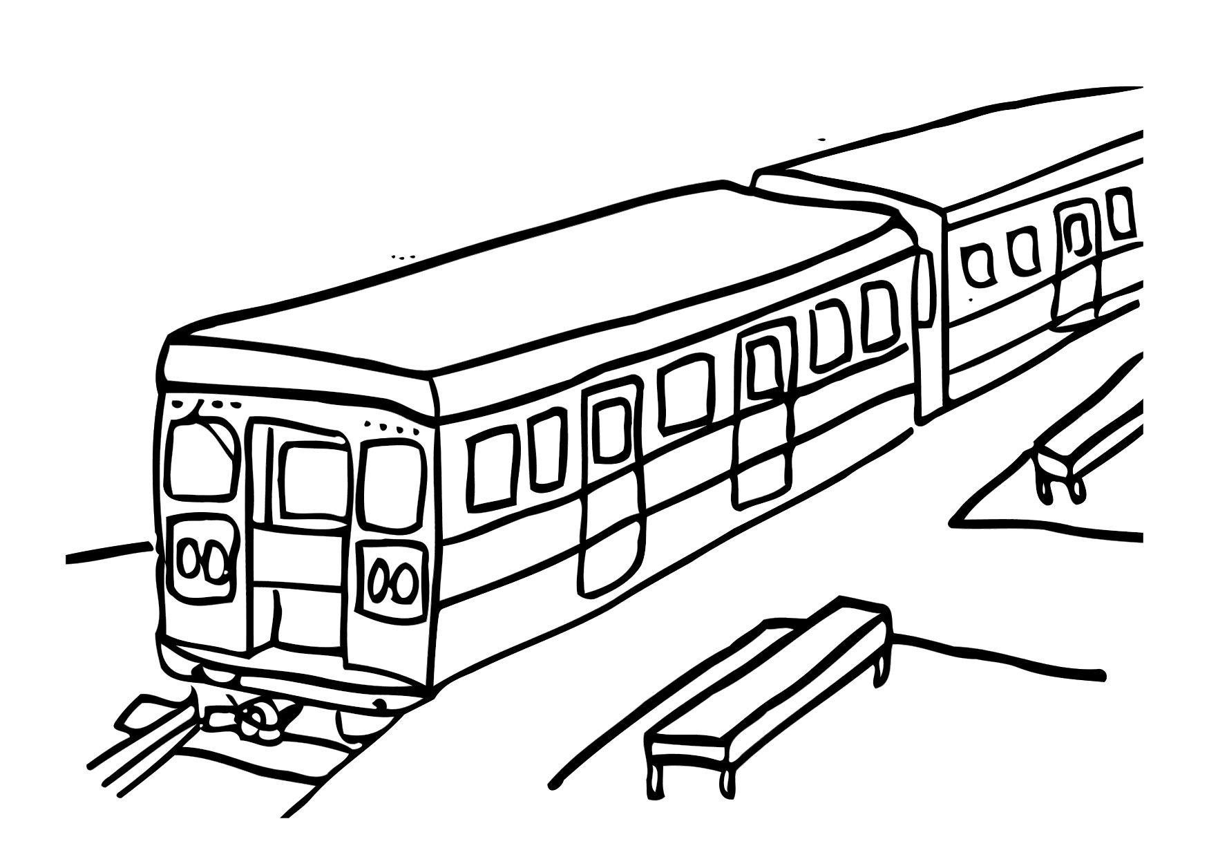 Coloring page train