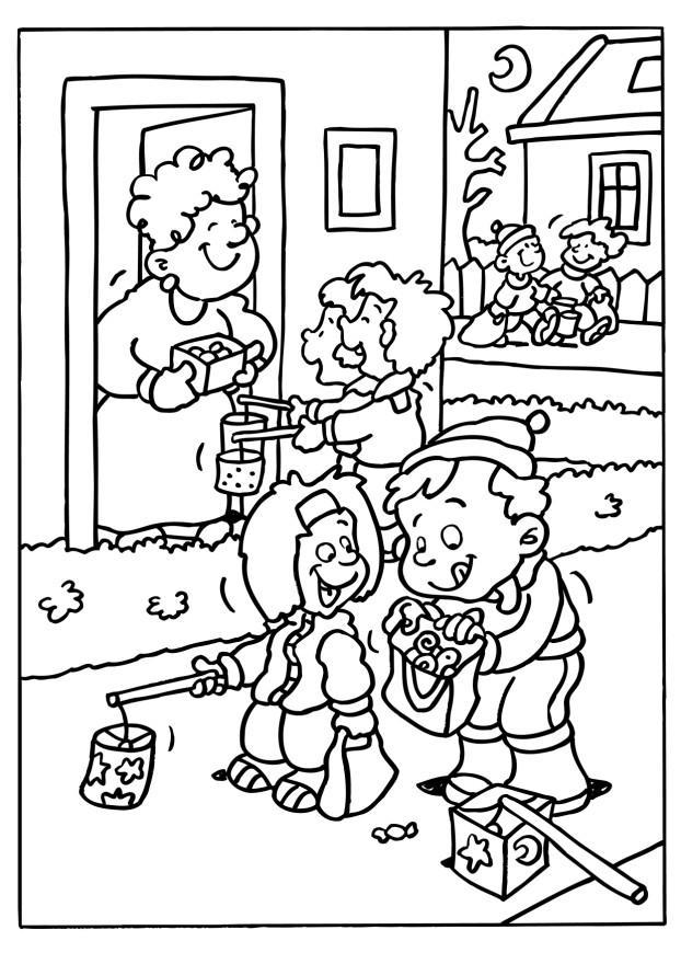 Coloring page trick or treat