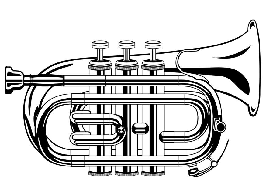 Coloring page trumpet