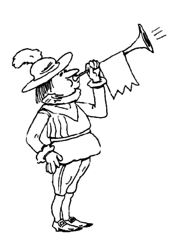 Coloring page trumpeter