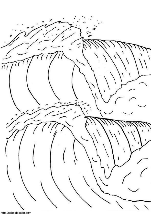 Coloring page tsunami