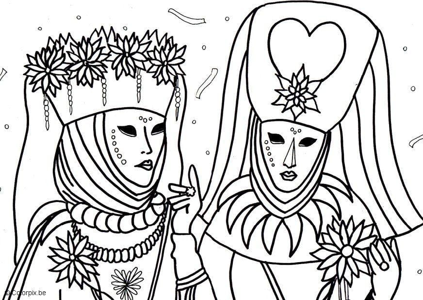 Coloring page venice carnival