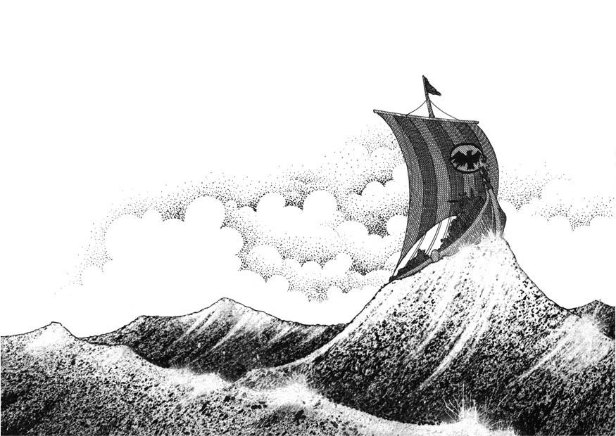 Coloring page viking ship