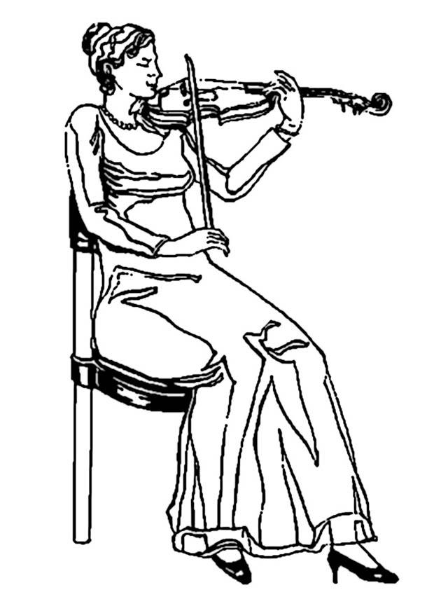 Coloring page violinist