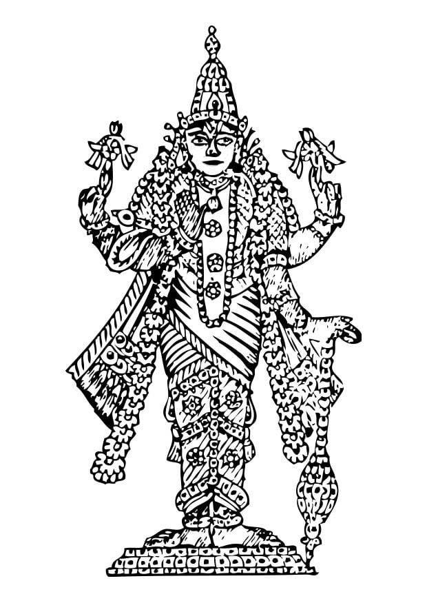 Coloring page vishnu