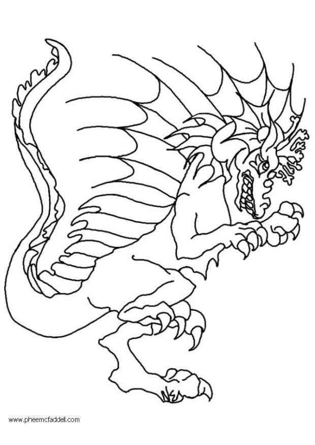 Coloring page wart, the dragon