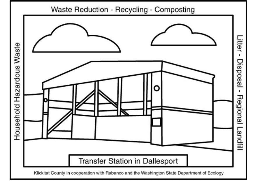 Coloring page waste transfer station