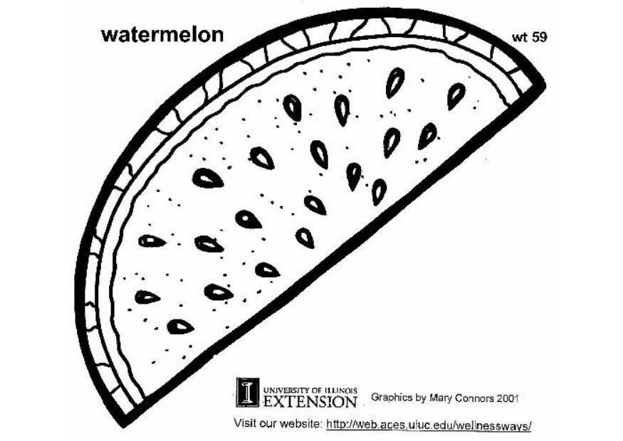 Coloring page watermelon