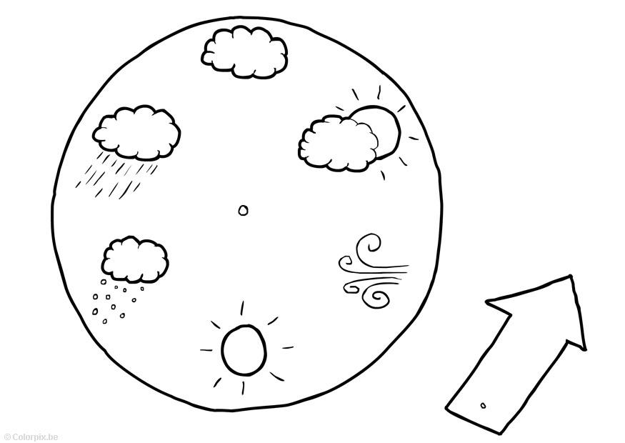 Coloring page weather calendar