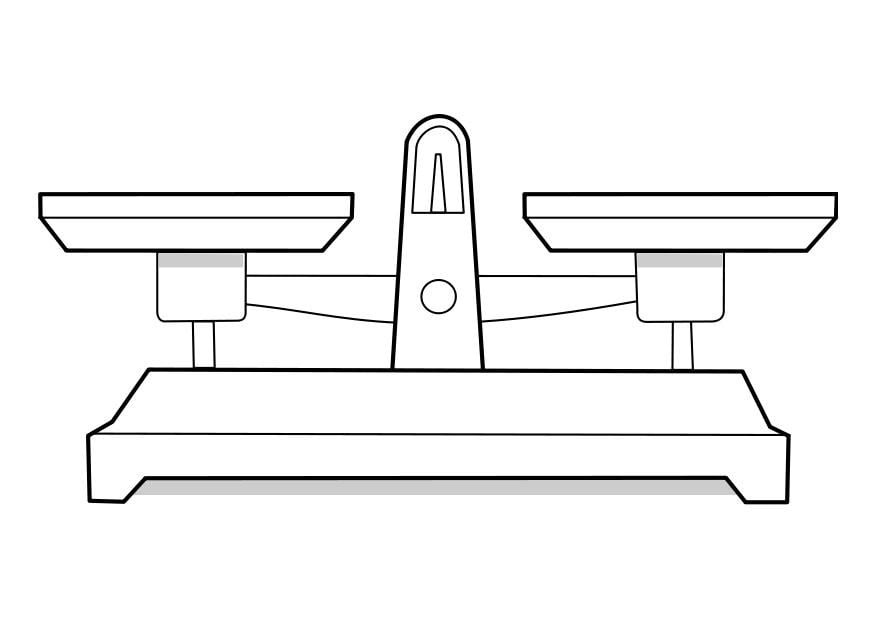 Coloring page weighing scales