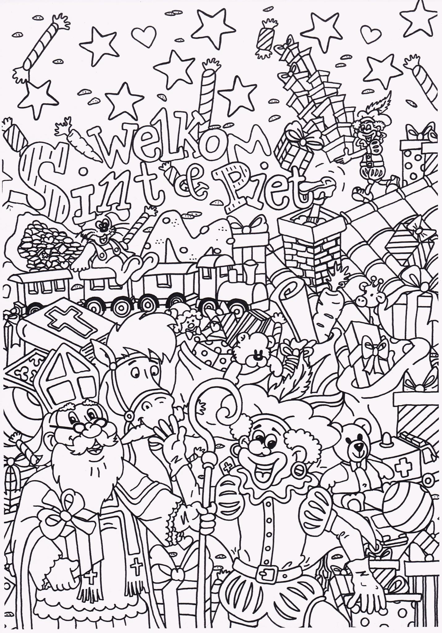 Coloring page welcome sinterklaas