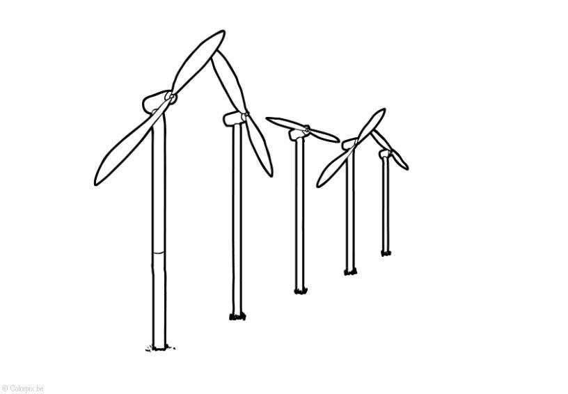 Coloring page wind energy