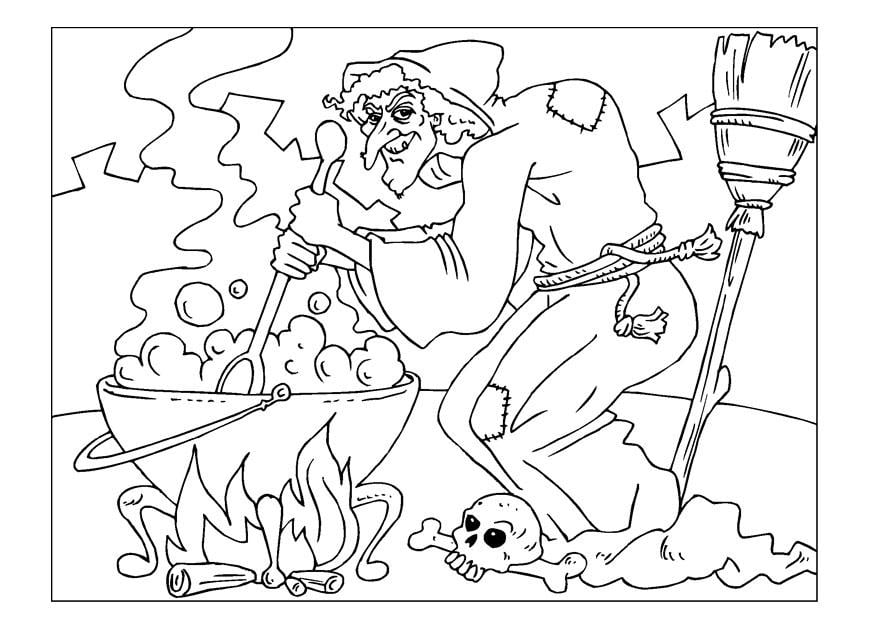 Coloring page witch