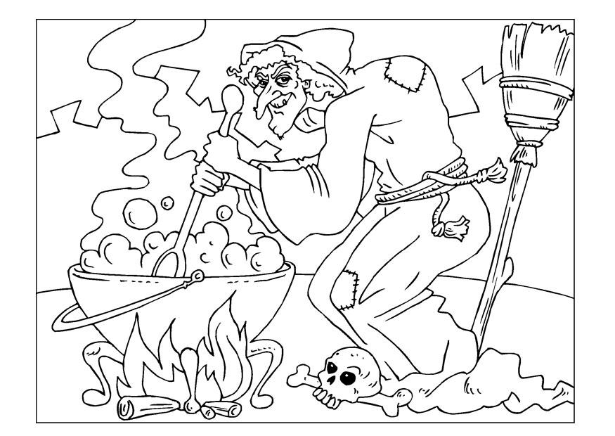 Coloring page witch