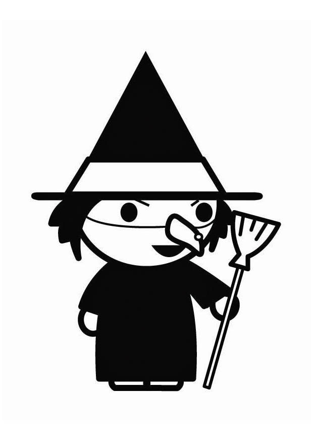 Coloring page witch halloween