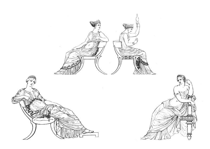 Coloring page women of ancient greece