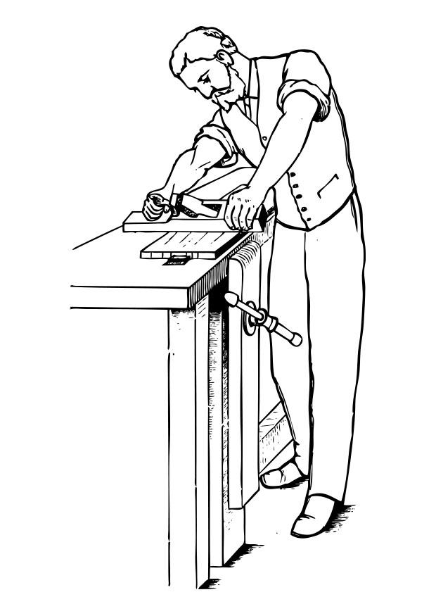 Coloring page woodworker