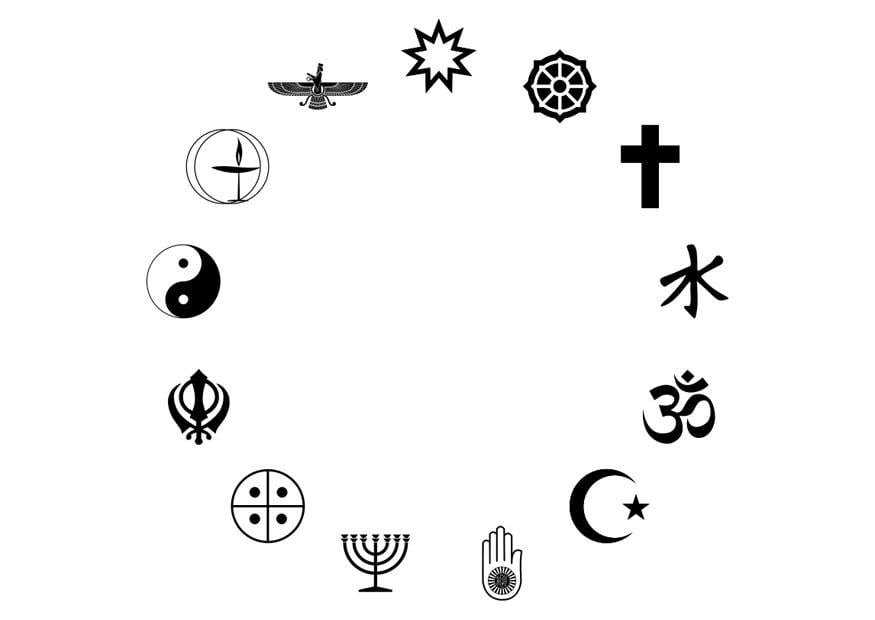 Coloring page world religions