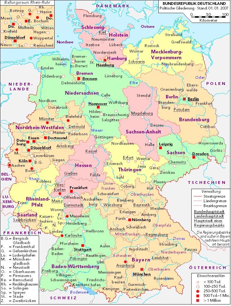 Image germany - political map 2007