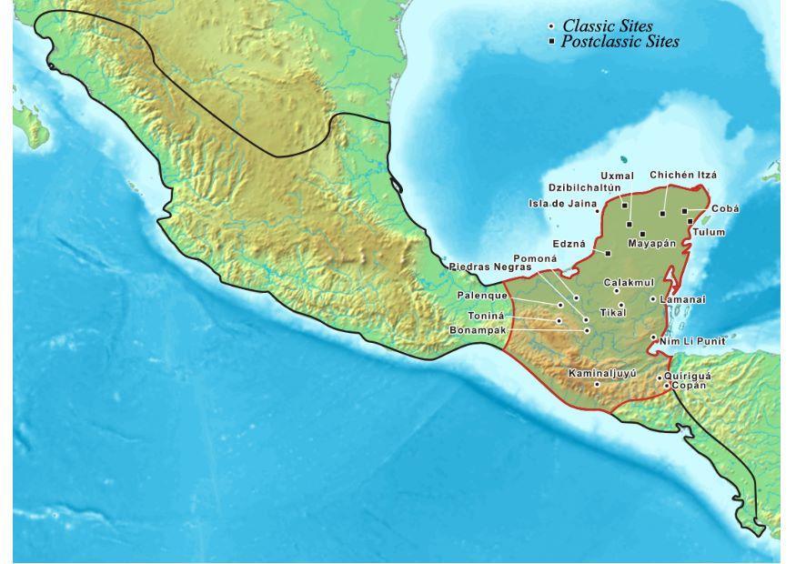 Image map of mayan civilization