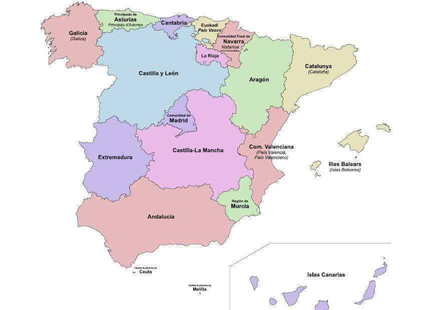 Image regions of spain