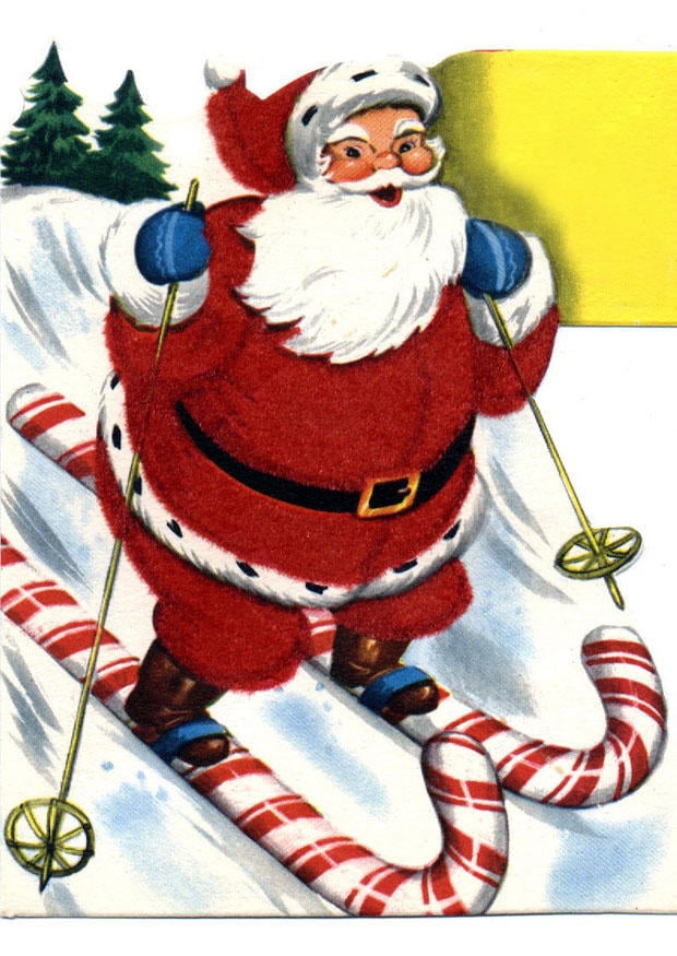 Image santa claus on skis