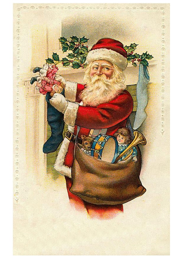 Image santa claus with toys