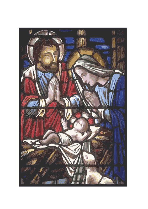 Image stained glass - birth of jesus